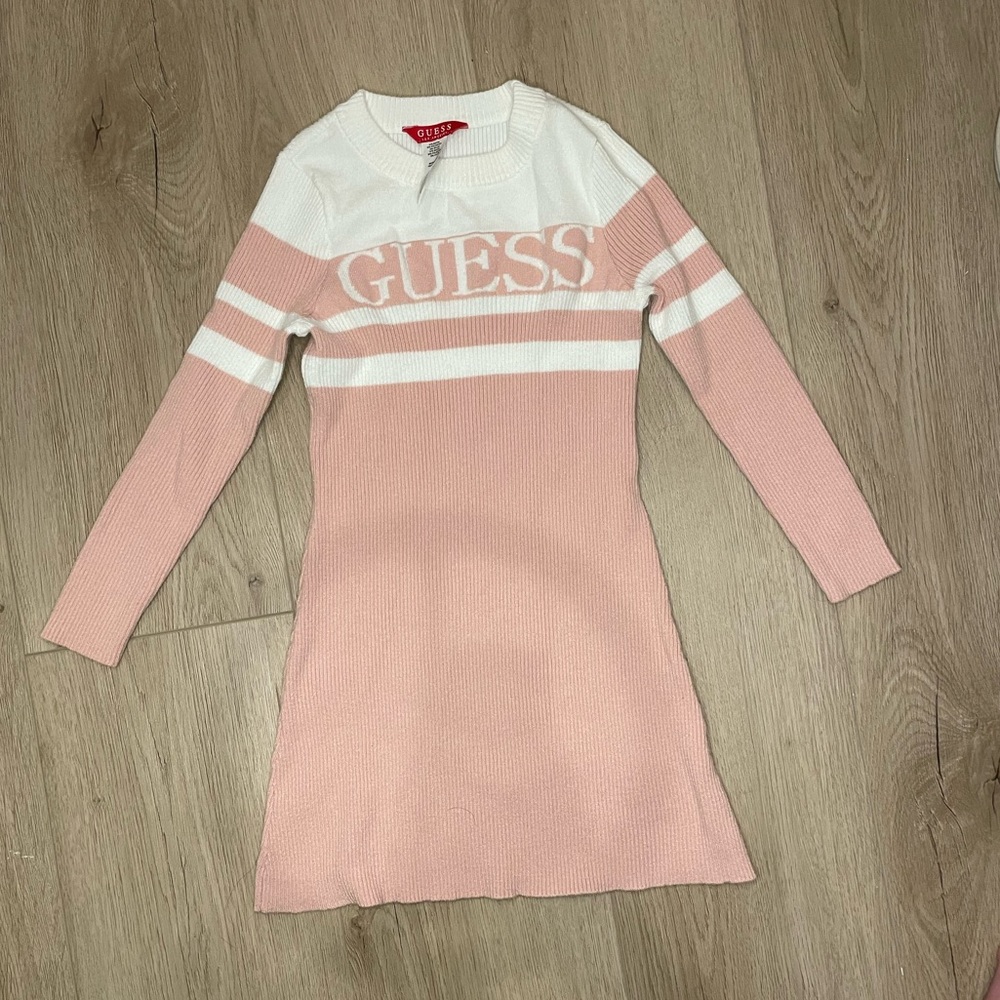 Guess toddler sweater dress in pink